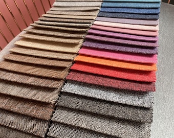 Tela de tapicería con aspecto de lino, resistente, 100 % PLYP, cortada a medida