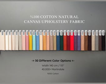 100% Cotton Canvas Upholstery Fabric by the Yard – Natural Heavy Duty, 30 Colors