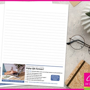 Oferta de estudo bíblico guiado | Escrita da letra de JW Artigos de Papelaria | Download digital