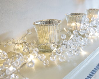 Clear Crystal LED Light Garland