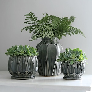 Grey Glazed Deco Pot Collection