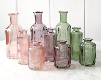 Coloured Glass Bottle Vase Collection