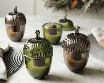 Glass Acorn Tealight