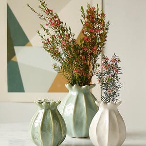 Poppy Seed Head Ceramic Bud Vase