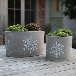 Cement Snowflake Plant Pot