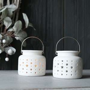 White Ceramic Stars Tealight