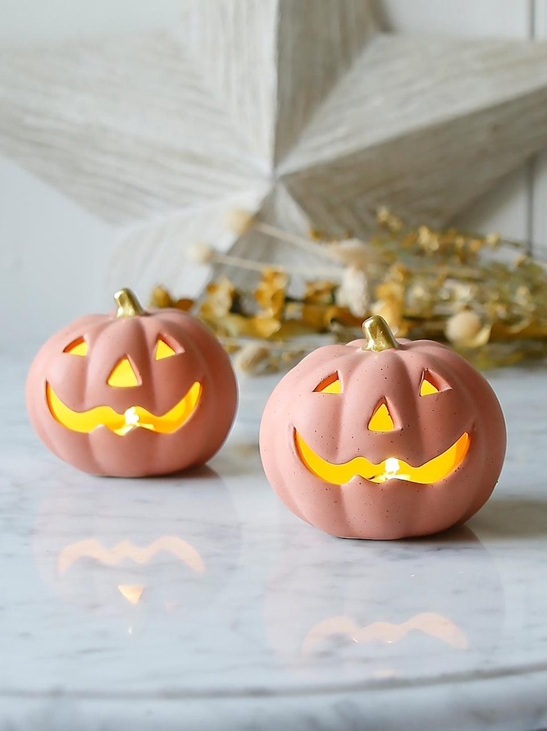 Halloween Light up Ceramic Pumpkin Decoration Etsy UK