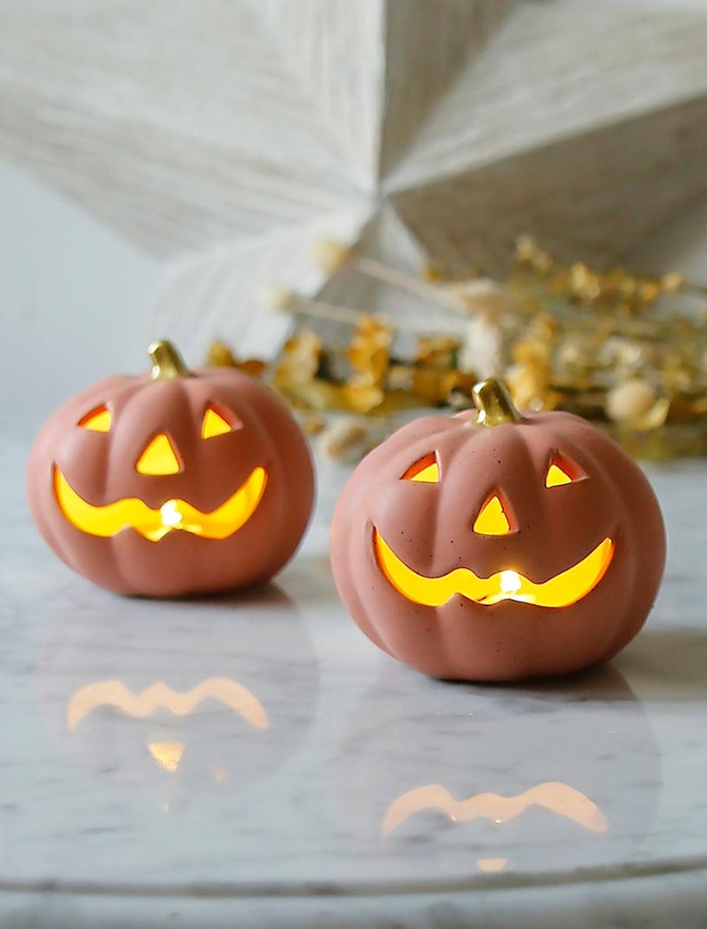 Halloween Light up Ceramic Pumpkin Decoration Etsy UK