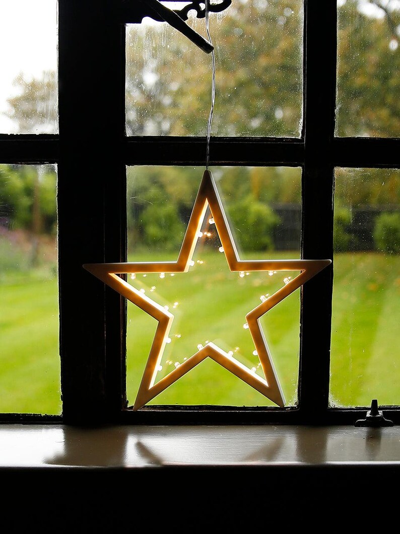 White LED Star Window Decoration - Etsy UK
