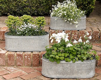 Oval Ribbed Garden Planter