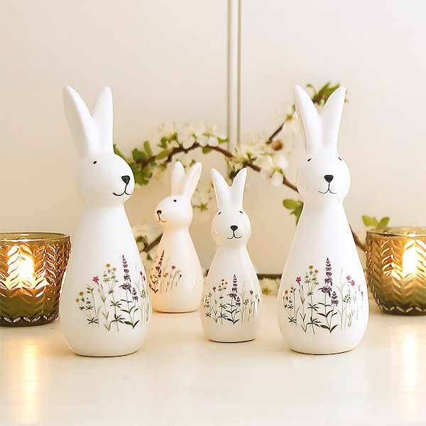 Meadow Flower Ceramic Rabbit Decoration