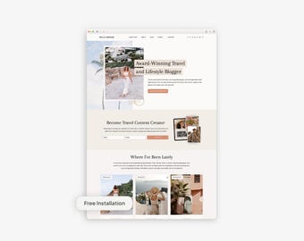 Tema de WordPress moderno y femenino para blogueros y agentes de viajes / Instalación gratuita / Tema secundario Kadence