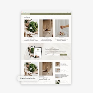 Modernes feminines Wordpress Theme für Food Blogger Rezepte | Kostenlose Installation | Kadence Kind Theme