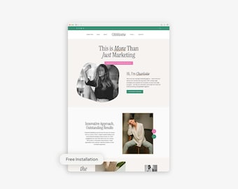 Tema de WordPress moderno y femenino para profesionales del marketing y coaches / Instalación gratuita / Tema secundario Kadence