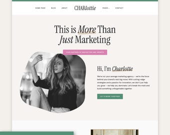 Modern Feminine Wordpress Theme for Marketing Professionals and Coaches | Free Installation | Kadence Child Theme