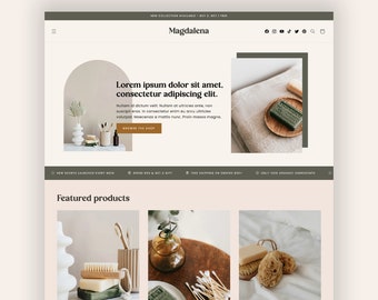 Modern Boho Shopify Theme Elegant Website Template for Beauty Clothing Baby Store Shop Boutique Shopify 2.0