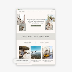 Minimalist Feminine Wordpress Theme for Lifestyle Bloggers | Free Installation | Kadence Child Theme