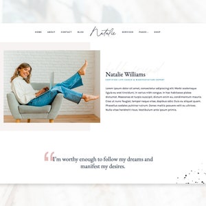 Natalie Tema WordPress moderno e femminile per allenatori, terapisti, aziende basate sui servizi, completamente personalizzabile immagine 2