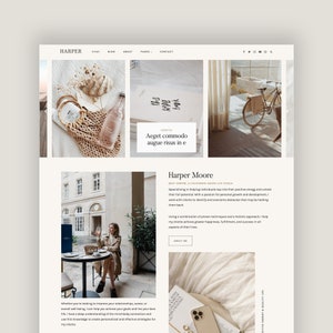 WordPress Theme Feminine Minimalist Modern for Coaches, Bloggers, Female Entrepreneurs, Service Providers, Ecommerce Responsive Website