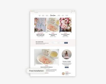 Tema de WordPress moderno y femenino para blogueros de estilo de vida / Instalación gratuita / Tema secundario Kadence