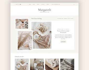 Tema femenino de WordPress Minimalista moderno para belleza Moda Estilo de vida Bloggers Sitio web adaptable