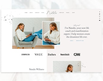 Natalie - Modern & Feminine WordPress Theme for Coaches, Therapists, Service-Based Businesses, Fully Customizable