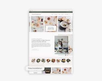 Modern Feminine Wordpress Theme for Food Bloggers | Free Installation | Kadence Child Theme