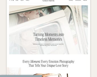 Tema femenino moderno de Wordpress para fotógrafos de bodas y familias / Instalación gratuita / Tema secundario Kadence