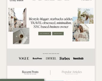Minimalist Feminine Wordpress Theme for Lifestyle Bloggers | Free Installation | Kadence Child Theme