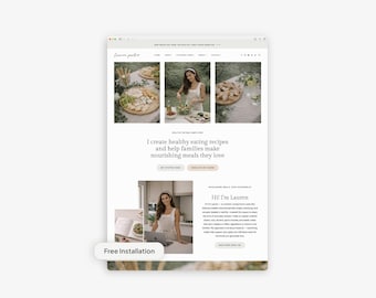 Tema minimalista moderno y femenino de WordPress para blogueros gastronómicos, nutricionistas y coaches. Instalación gratuita. Tema secundario Kadence.
