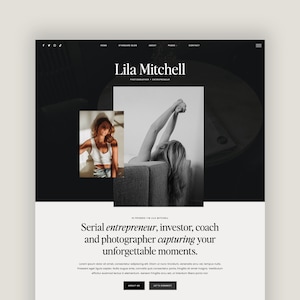 WordPress Theme Editorial Bold Modern for Photographers, Coaches, Bloggers, Female Entrepreneurs, Ecommerce Responsive Website