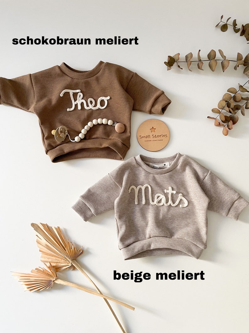 Oversized Sweater Statement Sweater Geburtstag Pullover Kordel Schriftzug Name Zahl Personalisiertes Geschenk Baby Kleinkind Bild 3