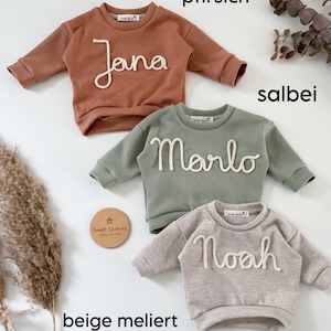 Oversized sweater Statement Sweater Birthday Sweater Cord lettering Name Number Personalized Gift Baby toddler image 2