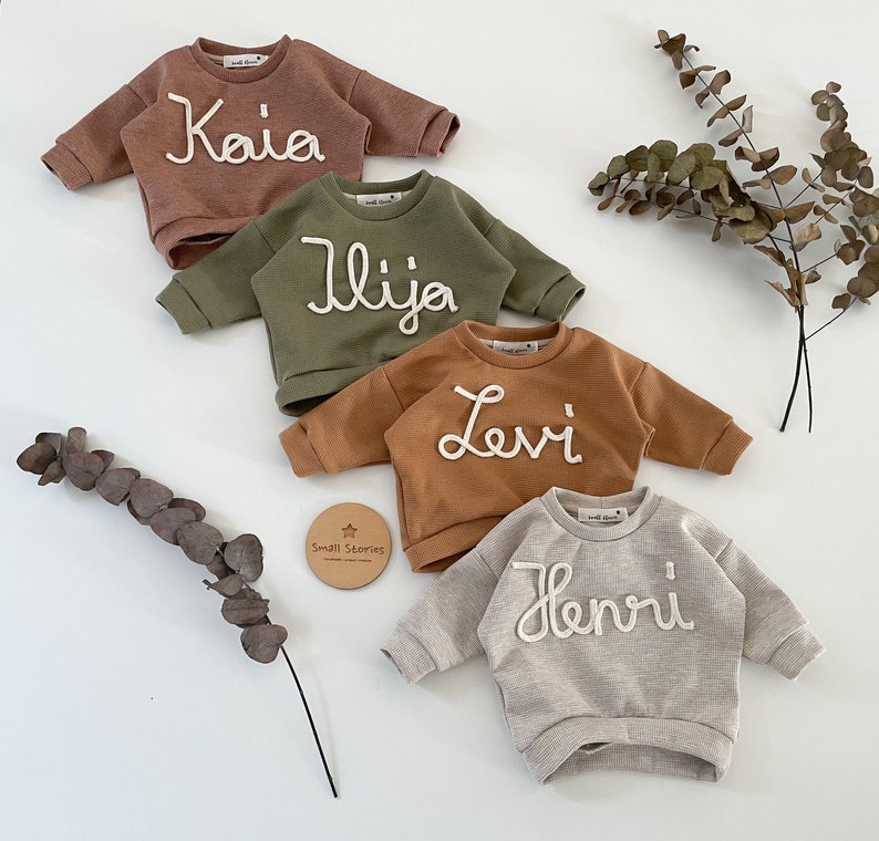 Oversized sweater Statement Sweater Birthday Sweater Cord lettering Name Number Personalized Gift Baby toddler image 1