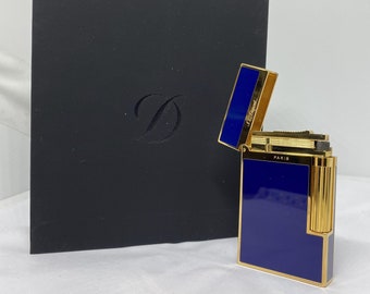 Amazing Gold Collectable St. DuPont Paris Vintage Ligne 2 Blue gas lighter replica REMASTERED 1:1