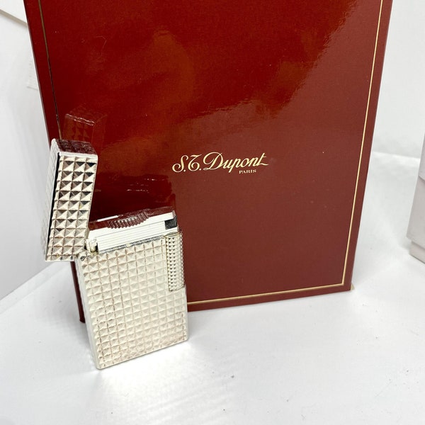 St DuPont Premium Lighter original silverplated vintage, business gift France brand new never used in original box