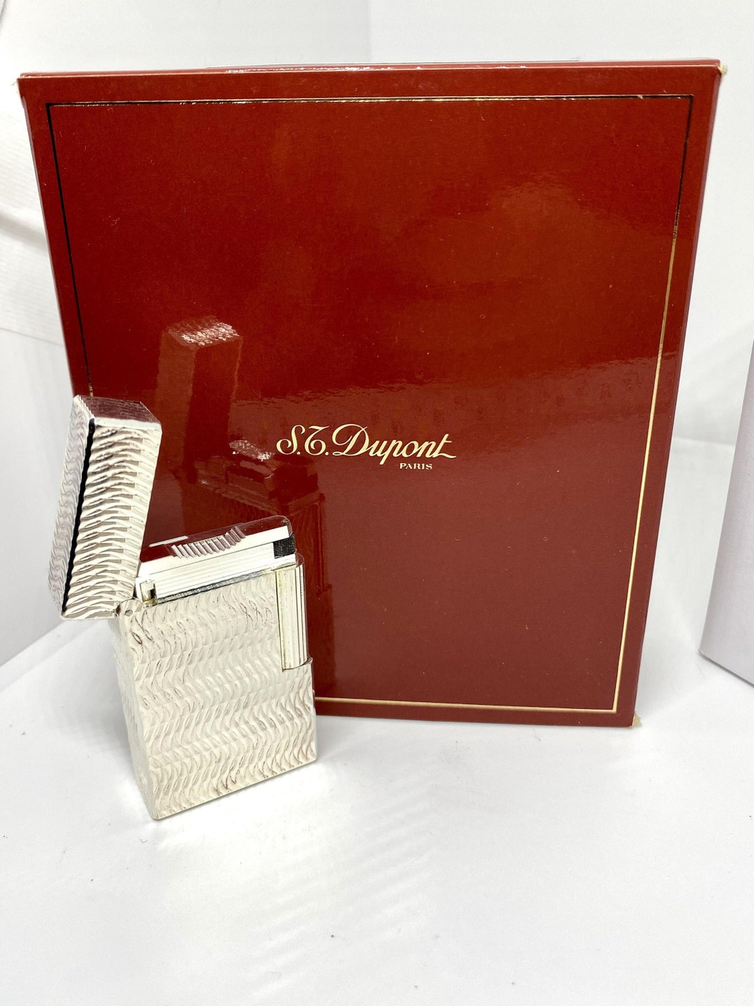 St Dupont Premium Lighter Original Silverplated Vintage Etsy