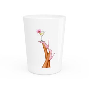 Chic Shot Glass with Martini & Heels Design, Fun Party Favor, Cocktail Lovers Gift, Bachelorette Celebration, Unique Home Bar Decor