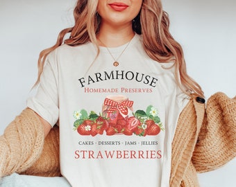 Strawberry Shirt, Strawberry Print, Strawberry Patch, Strawberry tshirt, Garden Shirt, Support Local Farms, Trendy Mom Shirt, Strawberry Top