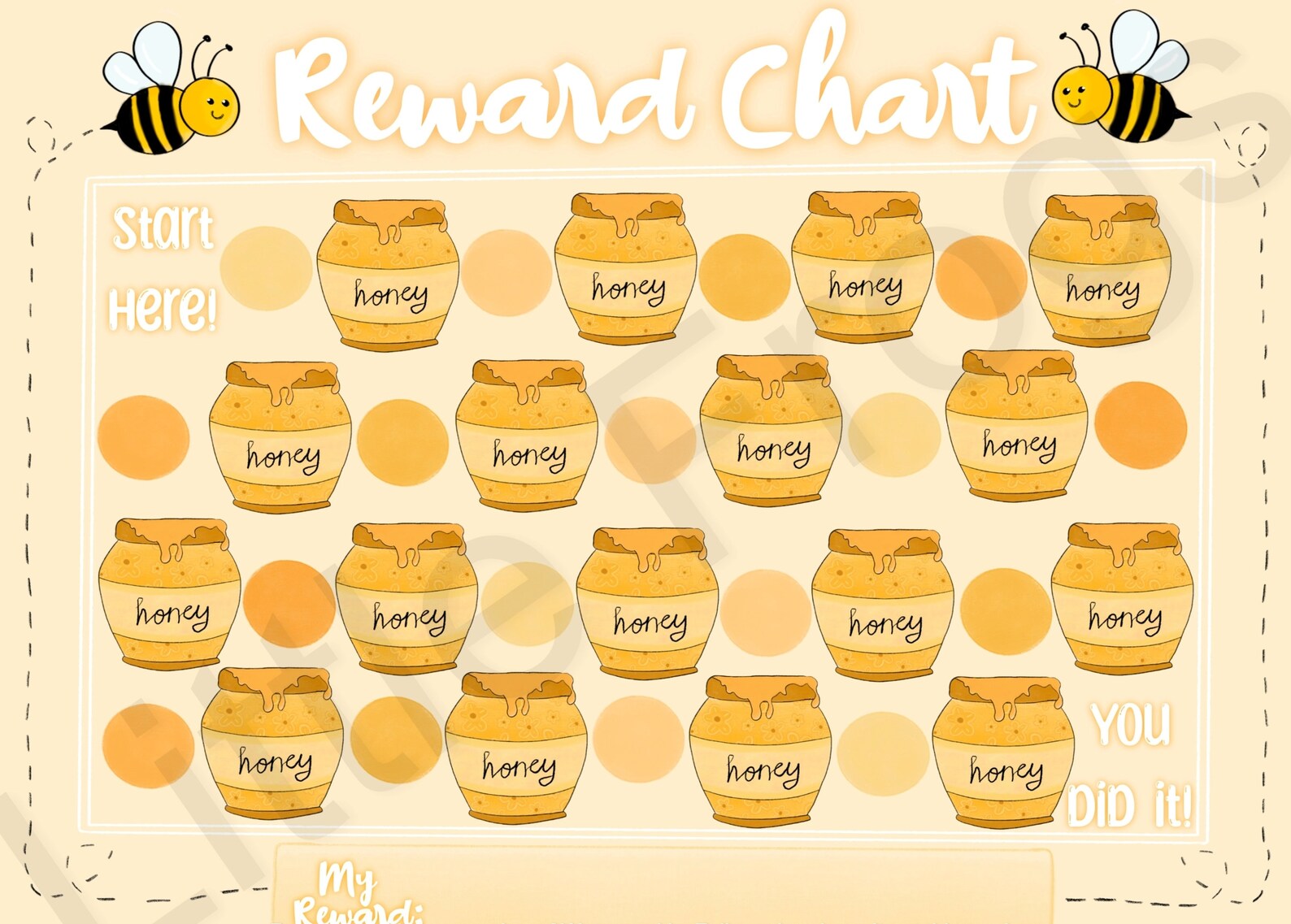 Kid's Reward Chart Honey Bee Reward Chart Printable Reward Chart