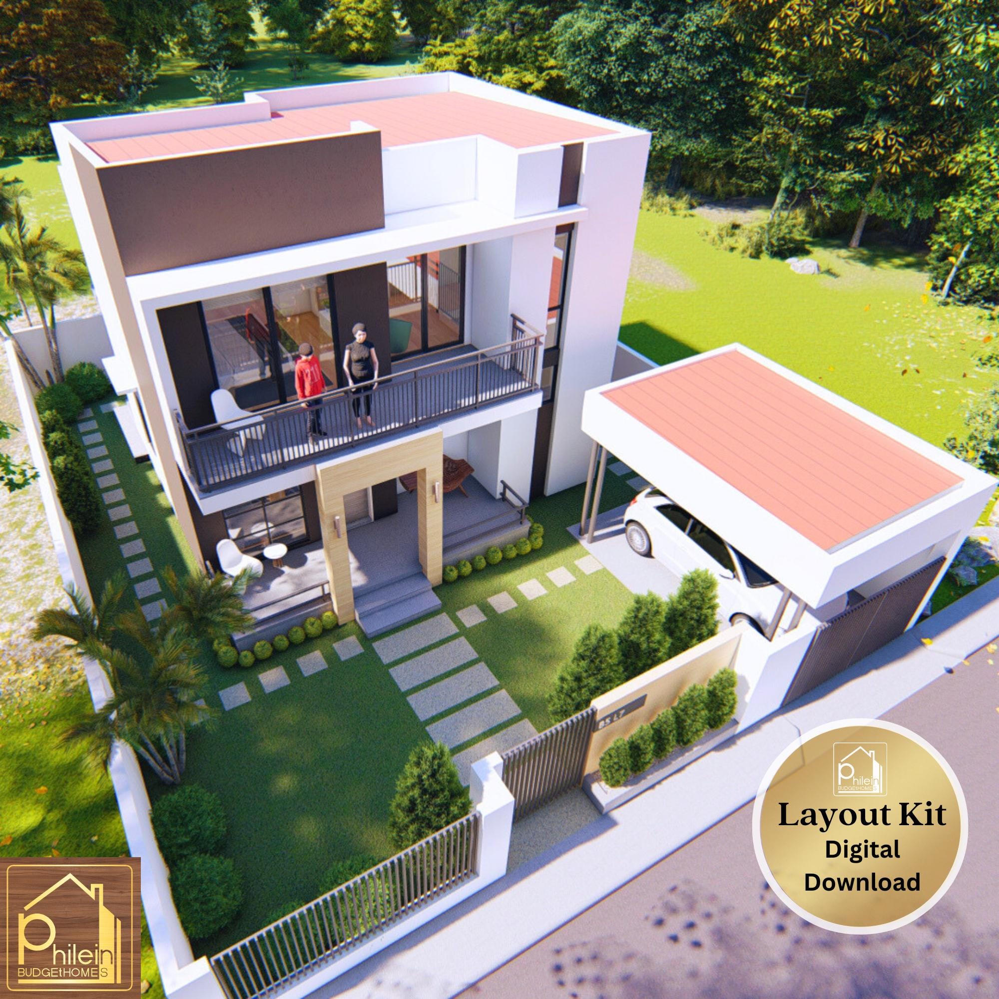 84 Sqm Modern 2 Bedroom House Plan With Balconies - Floor Plan and ...