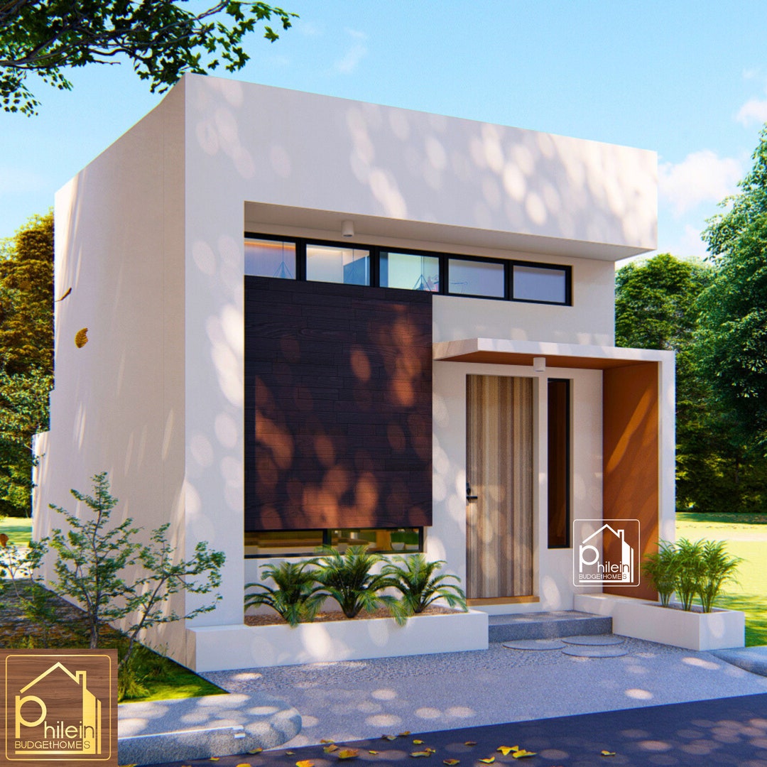 tiny house design  (with 1 bedroom and 1 loft bedroom) | Basic Floor Plan, with Elevation Sections | Digital Download