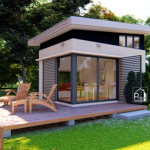 Modern tiny house plan (with loft bedroom) 25 sqm., Layout Kit with AutoCAD, Floor Plan with Autocad, Digital Download