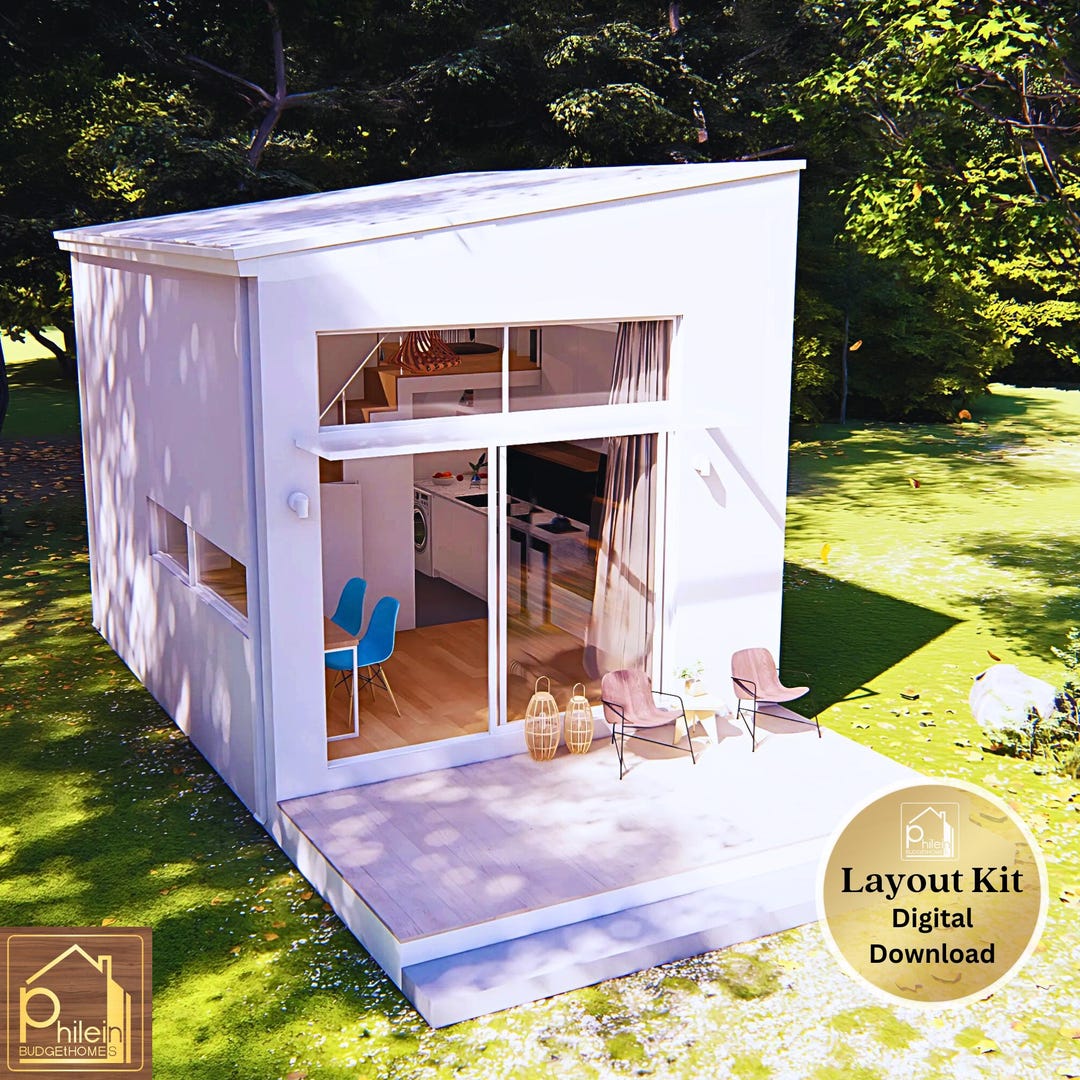 32 Sqm Tiny House Plan With Loft Bedroom, Digital Download - Etsy Ireland