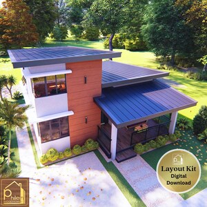 Modern huisplattegrond van 72 m² met 3 slaapkamers - pdf-download