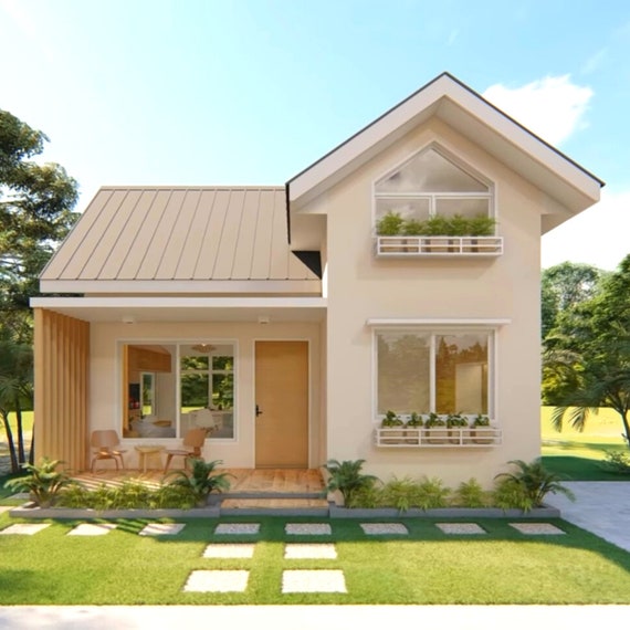 Spacious Small Family House Design with 1-bedroom Loft - Etsy Australia