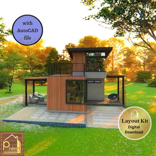 2 40' Haven Container Home Plans Full Set Architectural Plans 1248SF