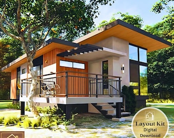 Ideales Einfamilienhaus Design 7 m x 10 m, digitaler Download