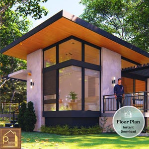 Modern 3-Bedroom House Plan: 715 sq ft, 2 Bath (PDF Downloadable Plan)