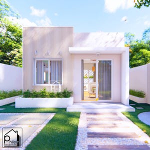Small House Plan: 290 sq ft, 1 Bedroom, Outdoor Dining (Instant Download)